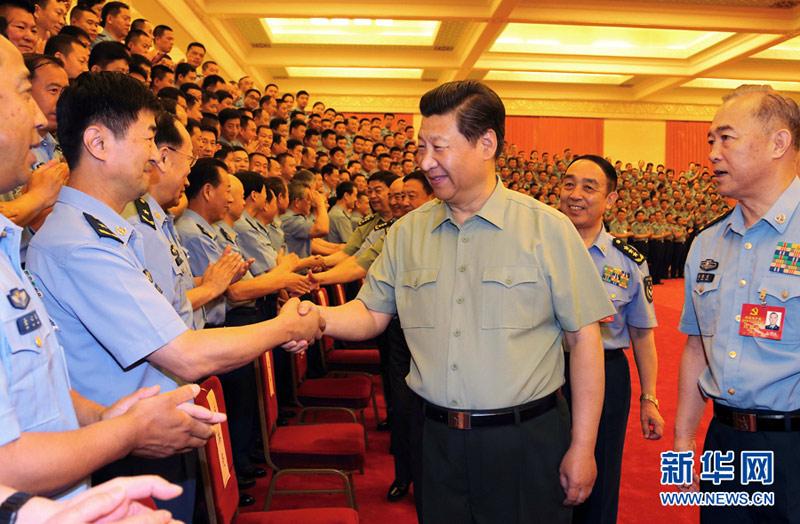 6月17日，習近平在北京接見空軍第十二次黨代會代表。 李剛 攝