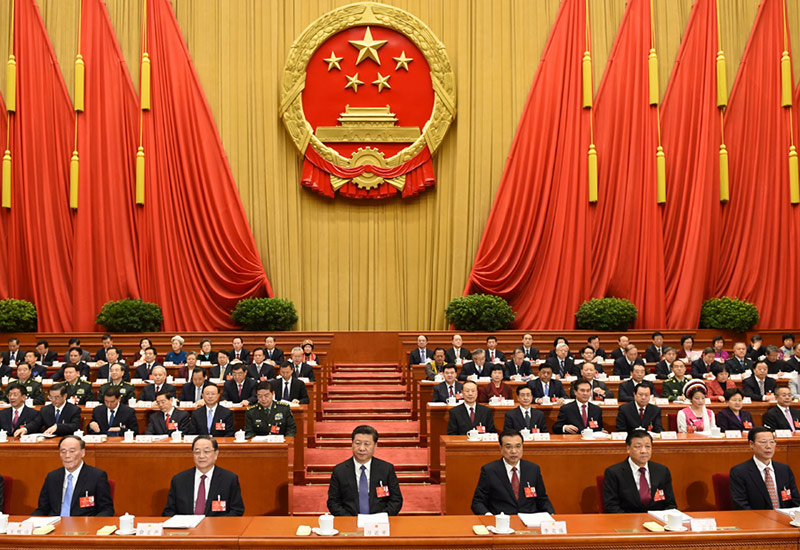 3月5日，第十二屆全國人民代表大會第四次會議在北京人民大會堂開幕。黨和國家領導人習近平、李克強、俞正聲、劉雲山、王岐山、張高麗等出席會議。新華社記者李學仁攝